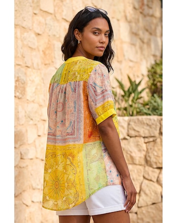 Roman Patchwork Print Top