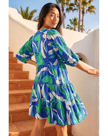 Roman Petite Tiered Tie Front Dress
