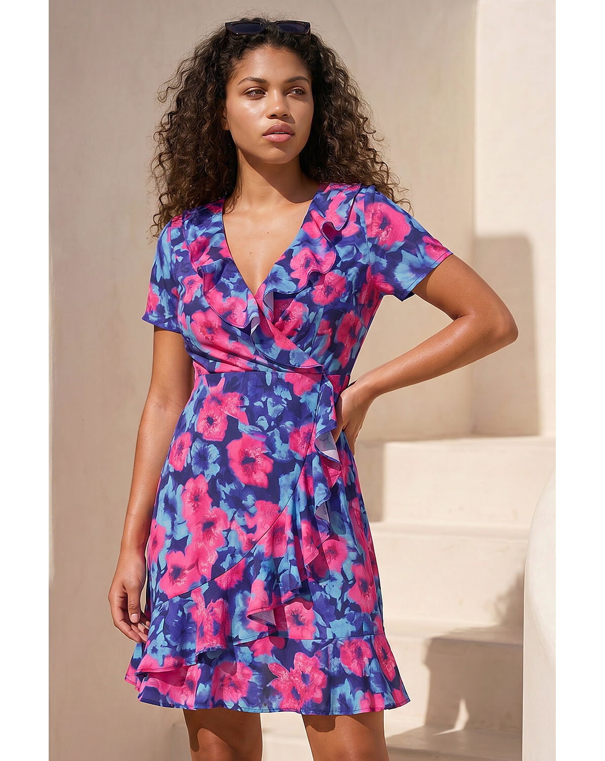 New In - Roman Petite Floral Wrap Dress