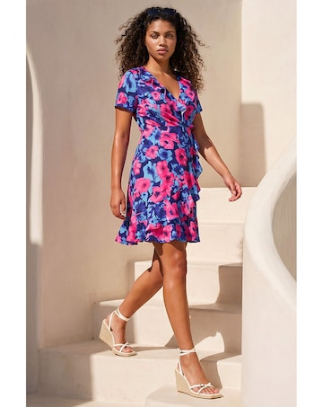 Roman Petite Floral Wrap Dress