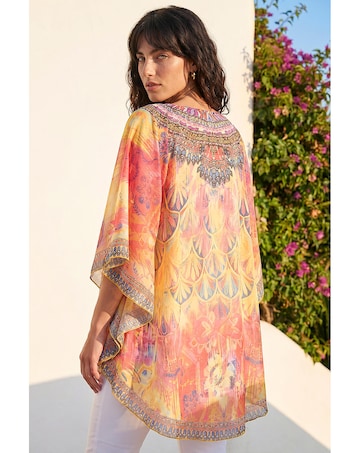 Roman Abstract Embellished Overlay Top
