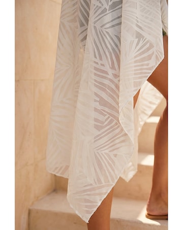 Roman Mesh Burnout Longline Kimono