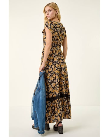 Roman Floral Buttoned Maxi Dress