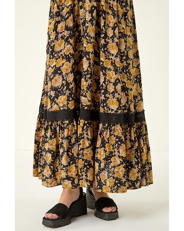 Roman Floral Buttoned Maxi Dress