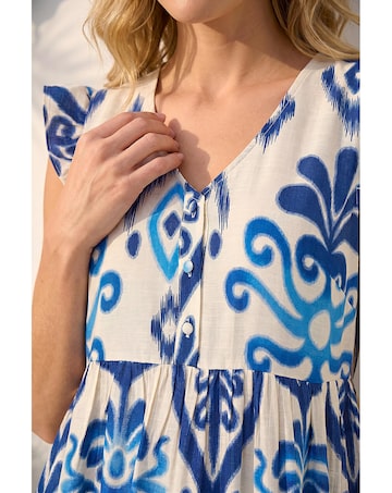 Roman Abstract Frill Detail Midi Dress