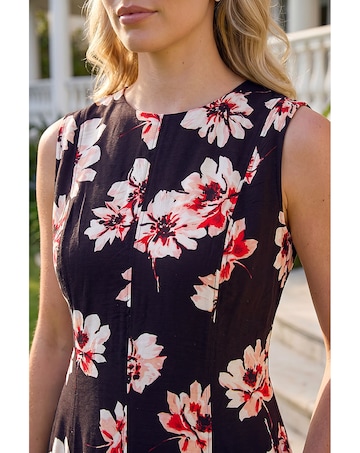 Roman Floral Panel Midi Dress