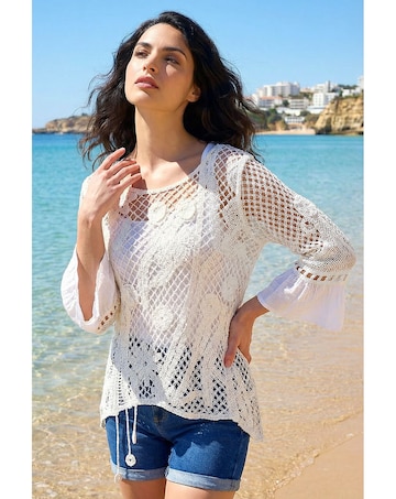 Roman Dusk Floral Crochet Top