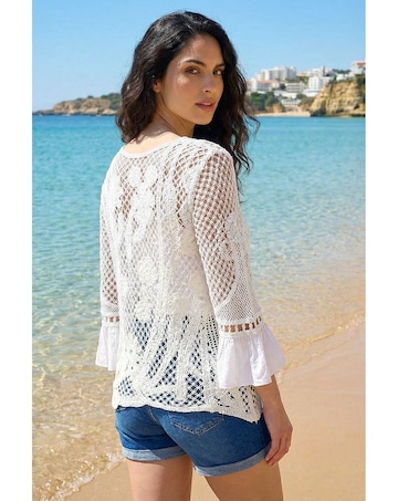 Roman Dusk Floral Crochet Top