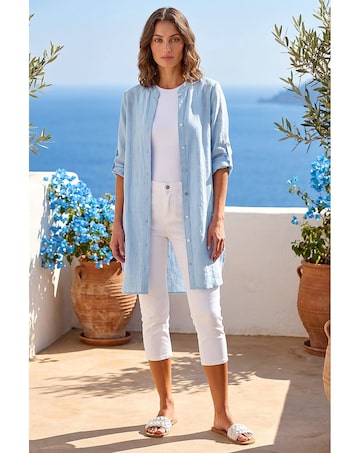 Roman Petite Chambray Buttoned Overshirt