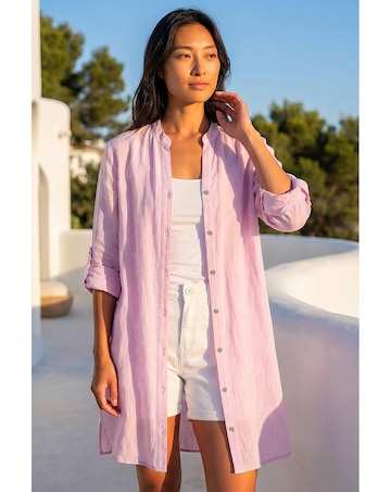 Roman Petite Chambray Buttoned Overshirt