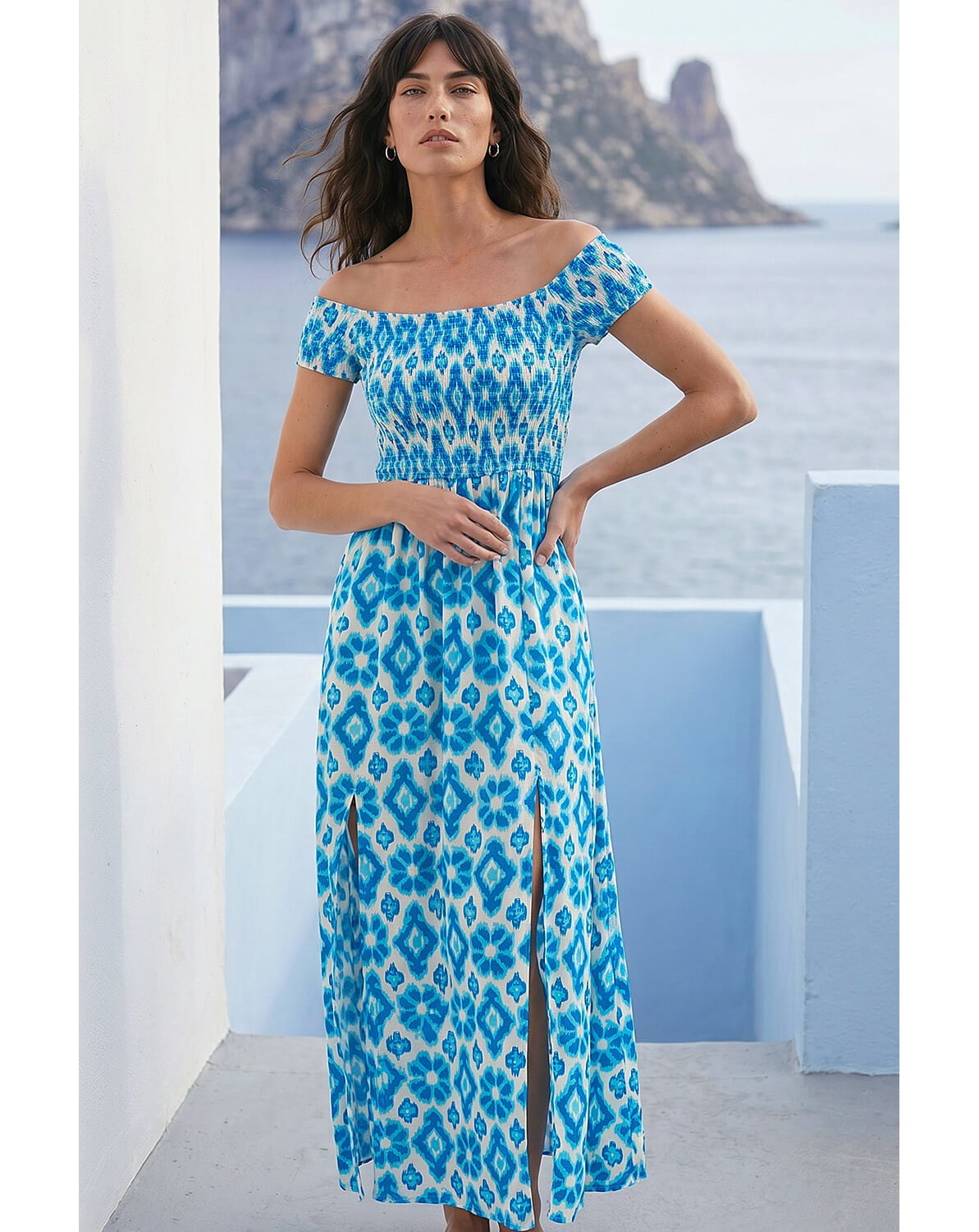 New In - Roman Aztec Bardot Dress