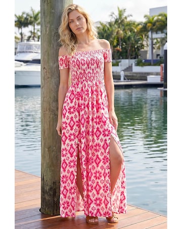 Roman Aztec Bardot Dress