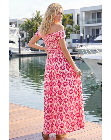 Roman Aztec Bardot Dress