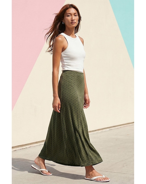 Roman Polka Dot Midi Skirt
