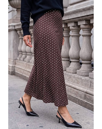 Roman Polka Dot Midi Skirt