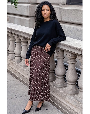 Roman Polka Dot Midi Skirt