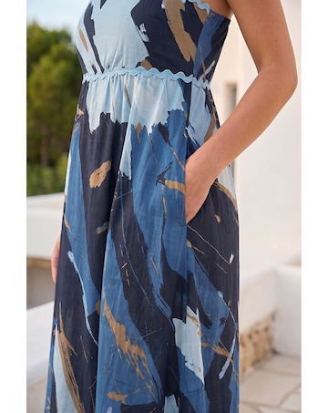 Roman Dusk Abstract Ric Rac Maxi Dress