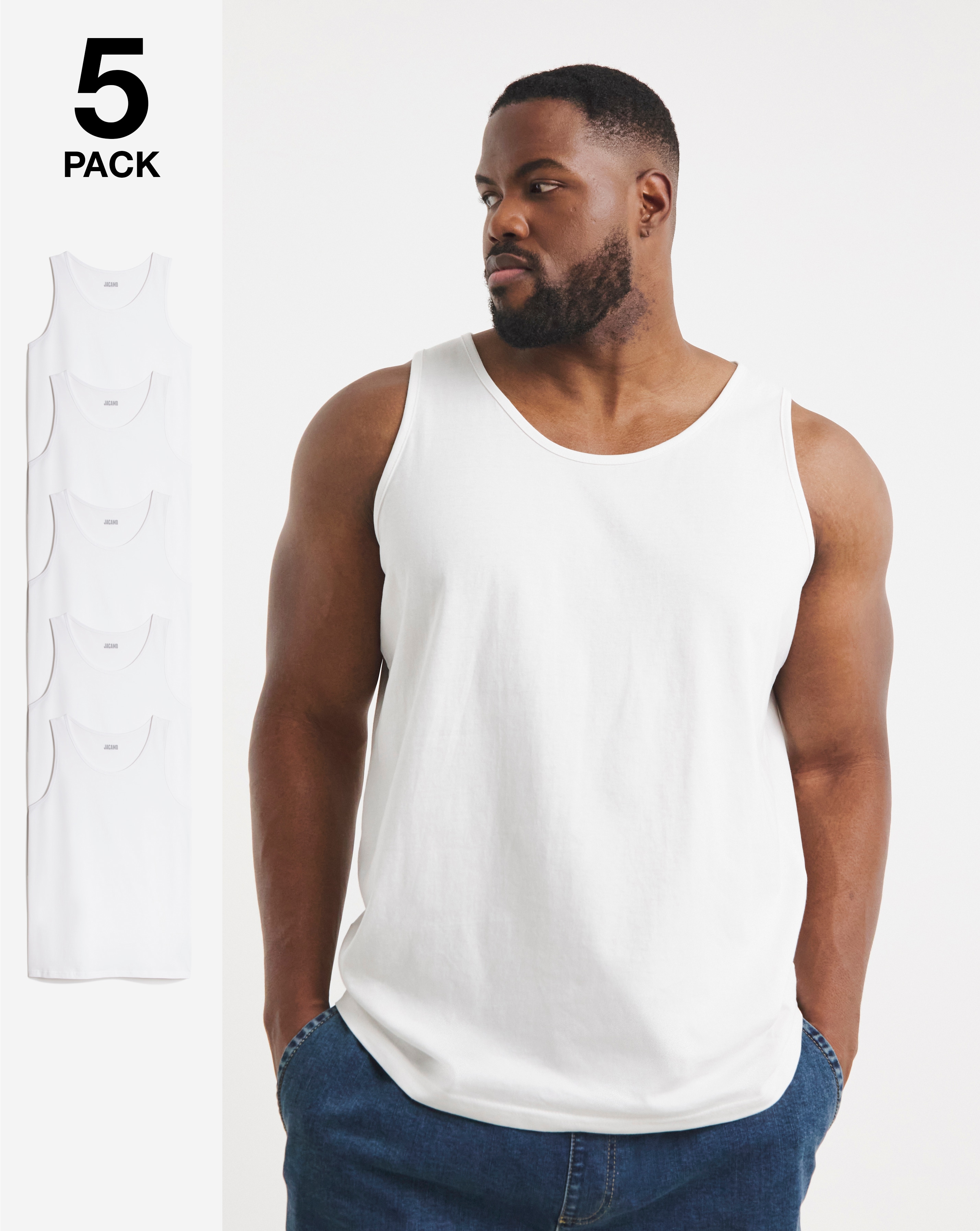 5 Pack Pure Cotton Vests