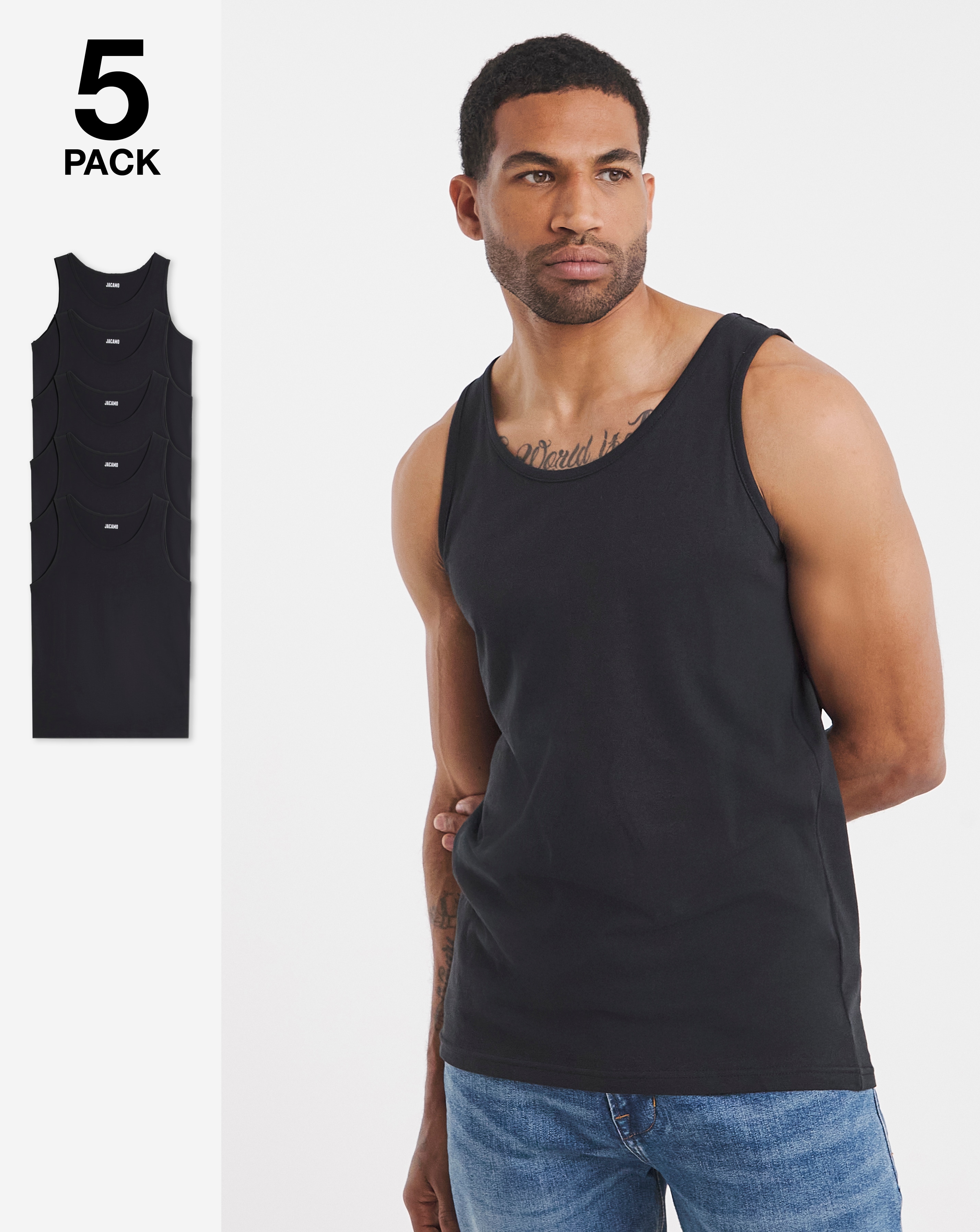 5 Pack Pure Cotton Vests