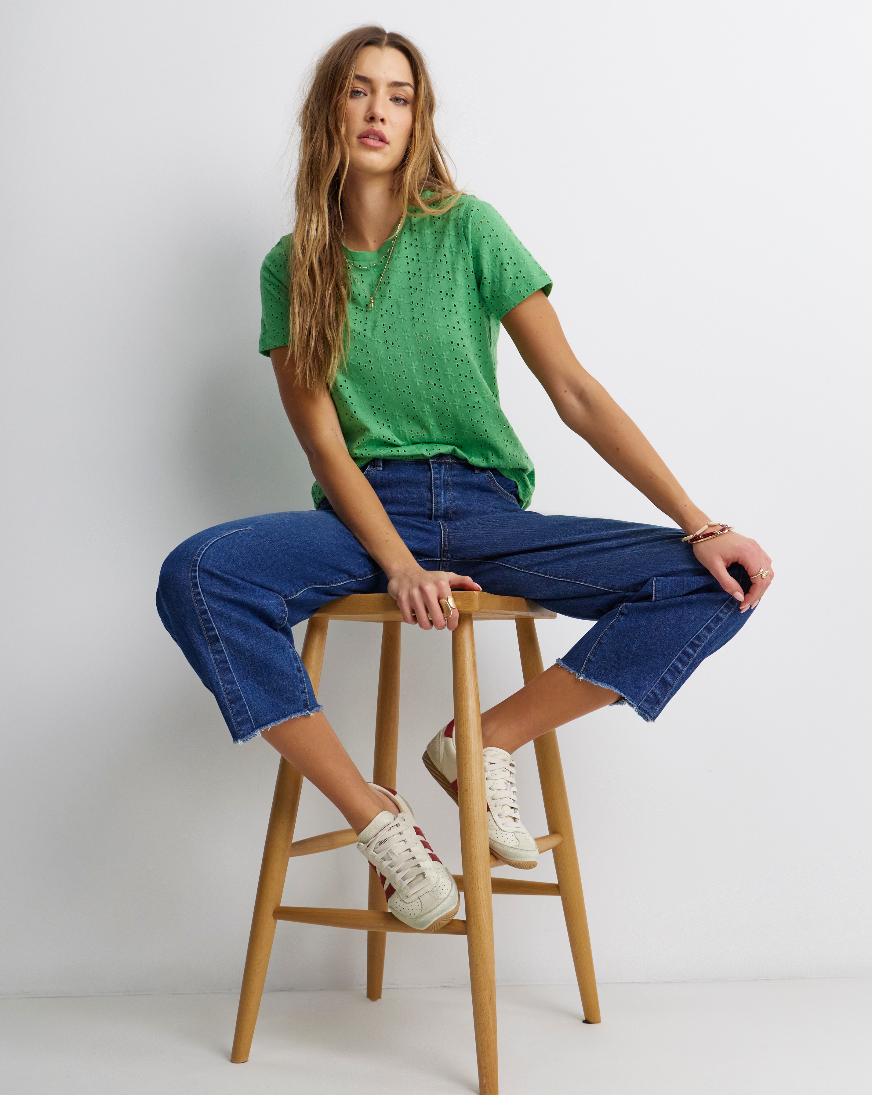 New In - All Over Stretch Broderie T-Shirt