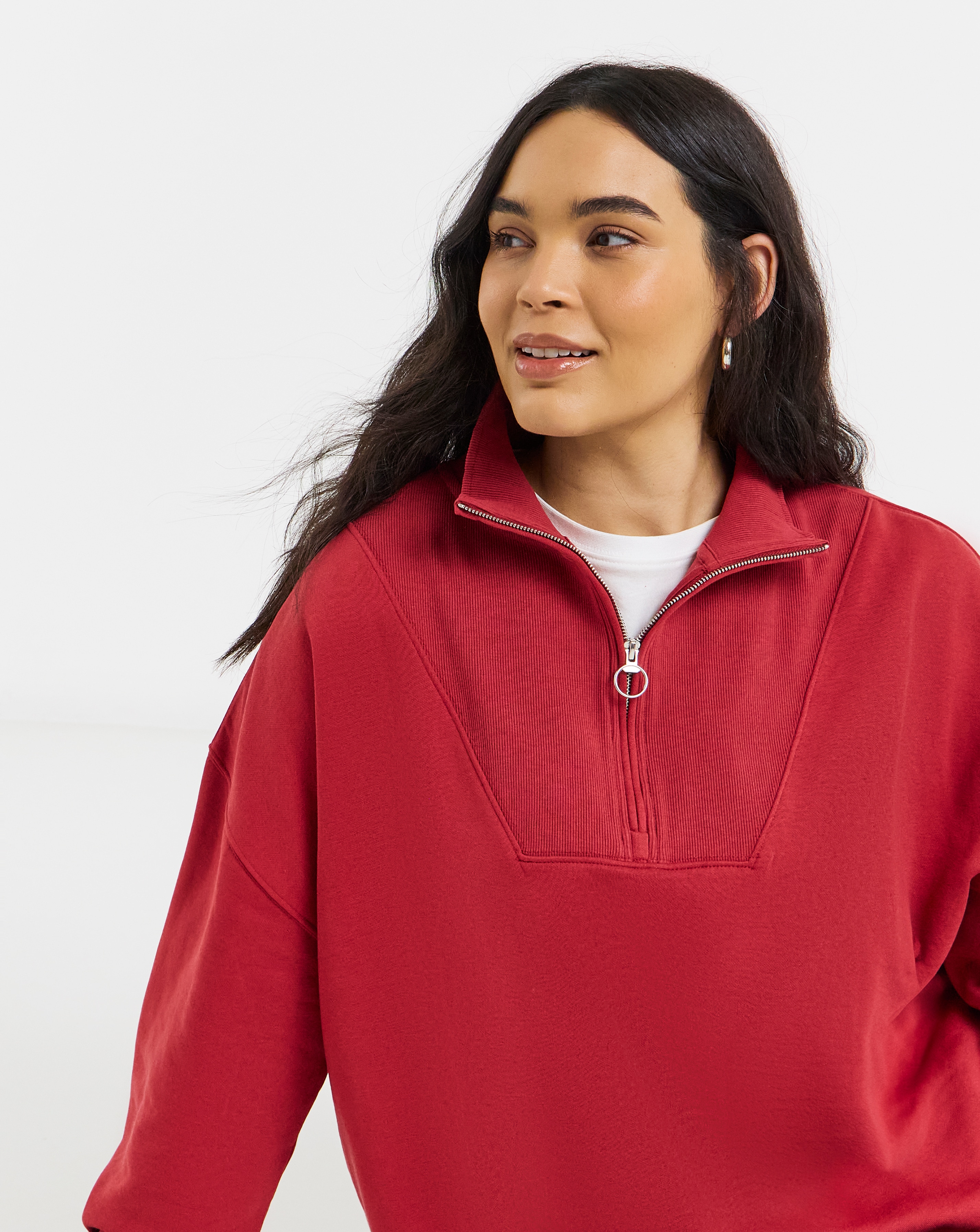 New In - 1/4 Zip Sweatshirt with Rib Panel