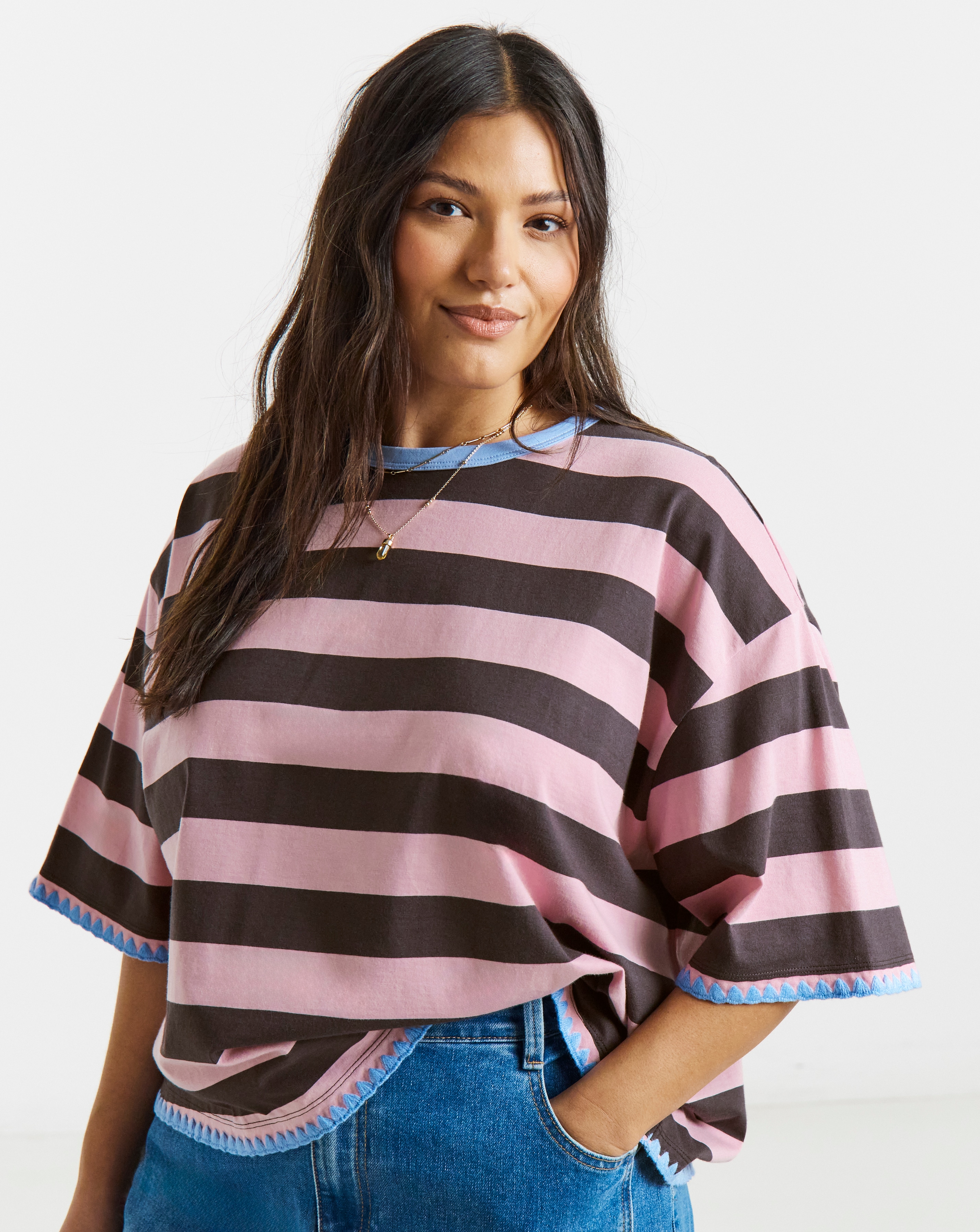Stripe Whipstitch T-Shirt