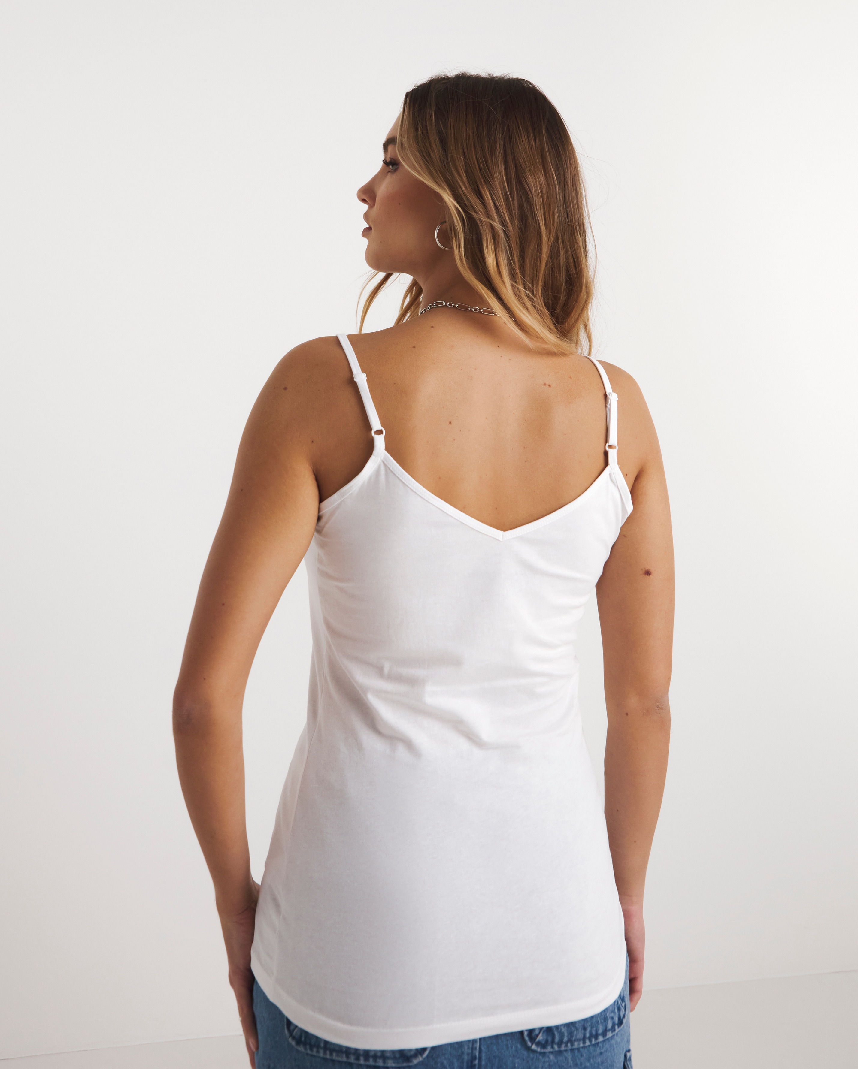 Long white store camisole