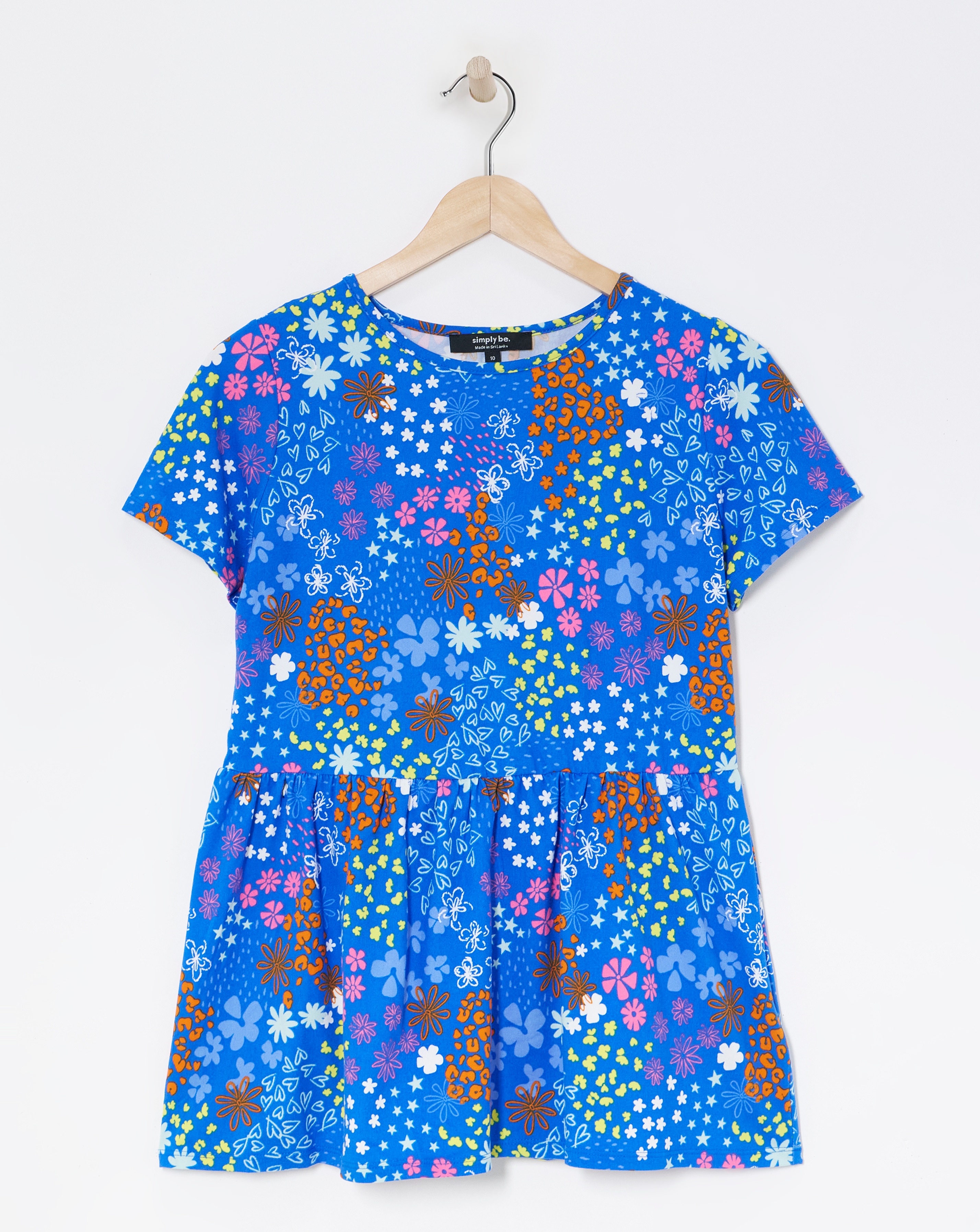 Blue Ditsy Supersoft Smock Top