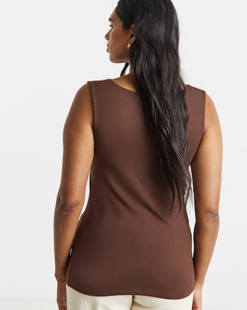 Chocolate Square Neck Vest