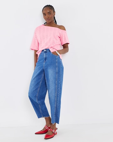 Simply Be Soft Pink Off The Shoulder Broderie Top