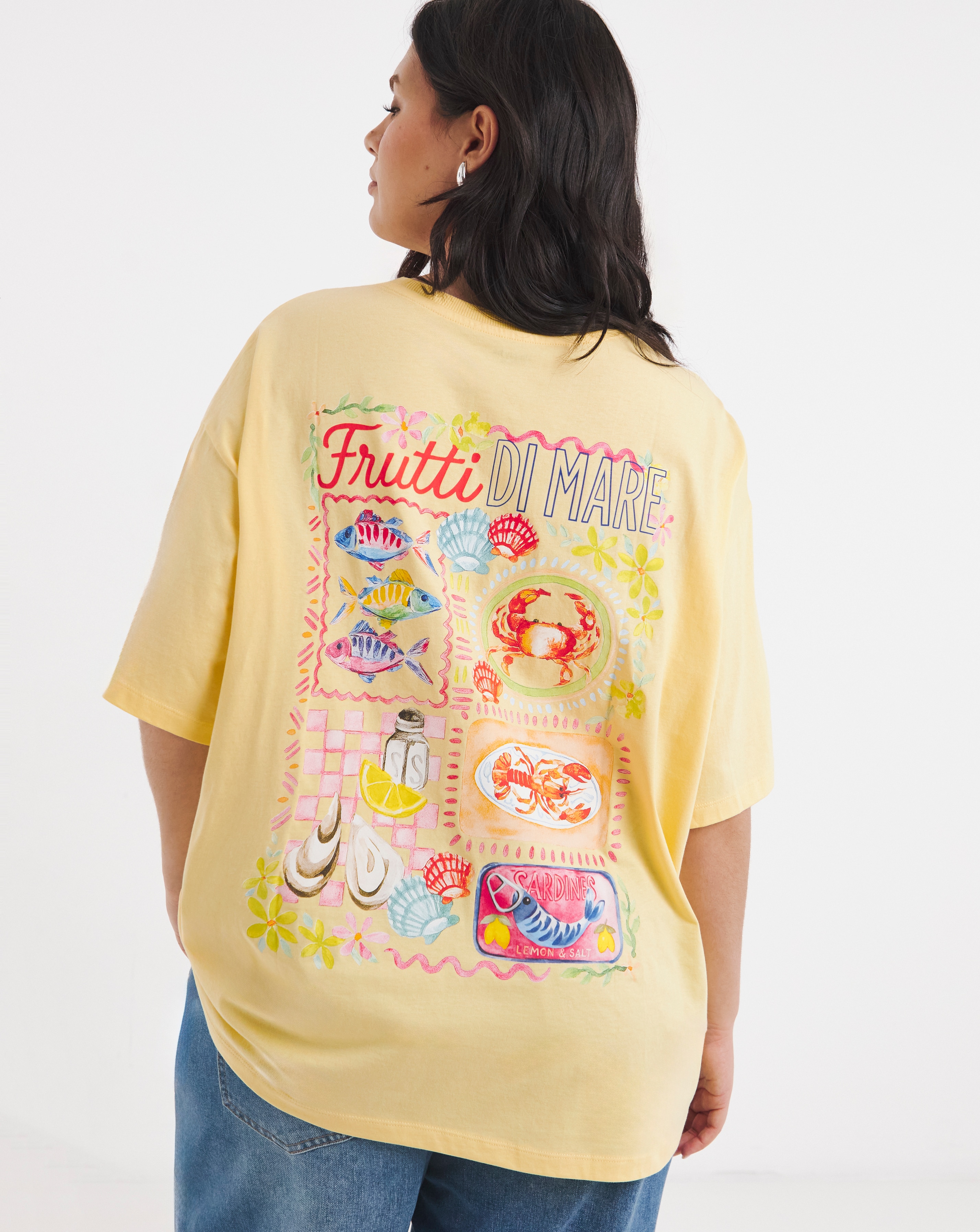 New In - Frutti Di Mare Graphic Oversized T-Shirt