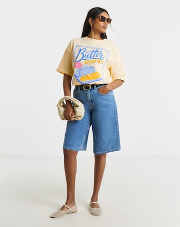 Yellow Butter Graphic Oversized T-Shirt
