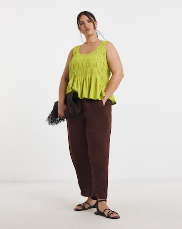 Black & White Shirred Peplum Vest