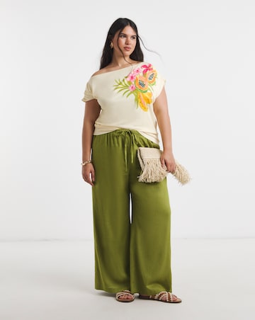 Multi Print Off the Shoulder Mesh Top