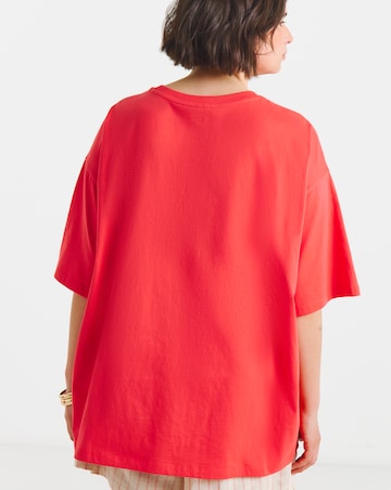 Red St Lucia Bananas Graphic Oversized T-Shirt