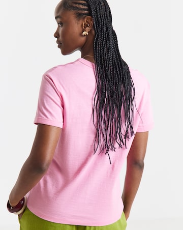 Simply Be Pink Tropical Flower Graphic T-Shirt