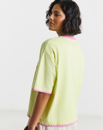 Green Pina Colada Graphic Oversized T-Shirt