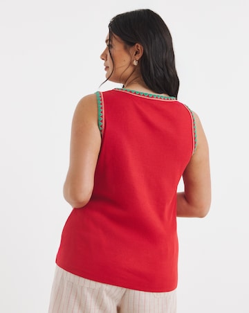 Red Sardinia Graphic Tank Top