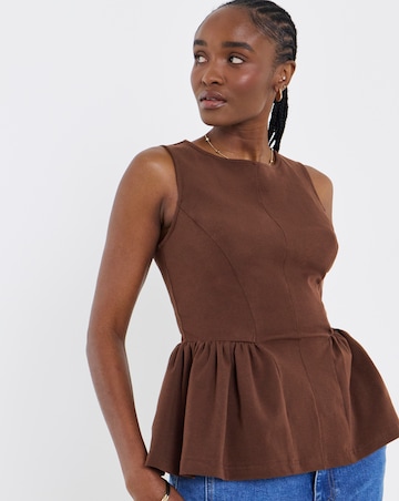 Chocolate Peplum Tank Top