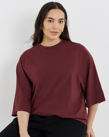 Simply Be Mulberry Kimono Sleeve T-Shirt