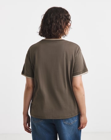Simply Be Chocolate & Oat Double Layer T-Shirt