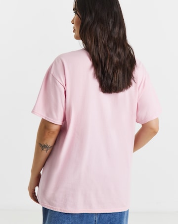 Simply Be Baby Pink Cat Graphic Short Sleeve T-Shirt