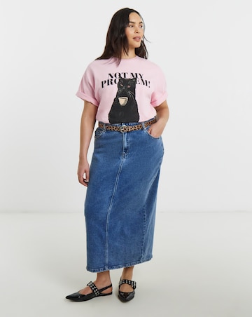 Simply Be Baby Pink Cat Graphic Short Sleeve T-Shirt