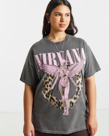 Acid Wash Grey Nirvana License T-Shirt