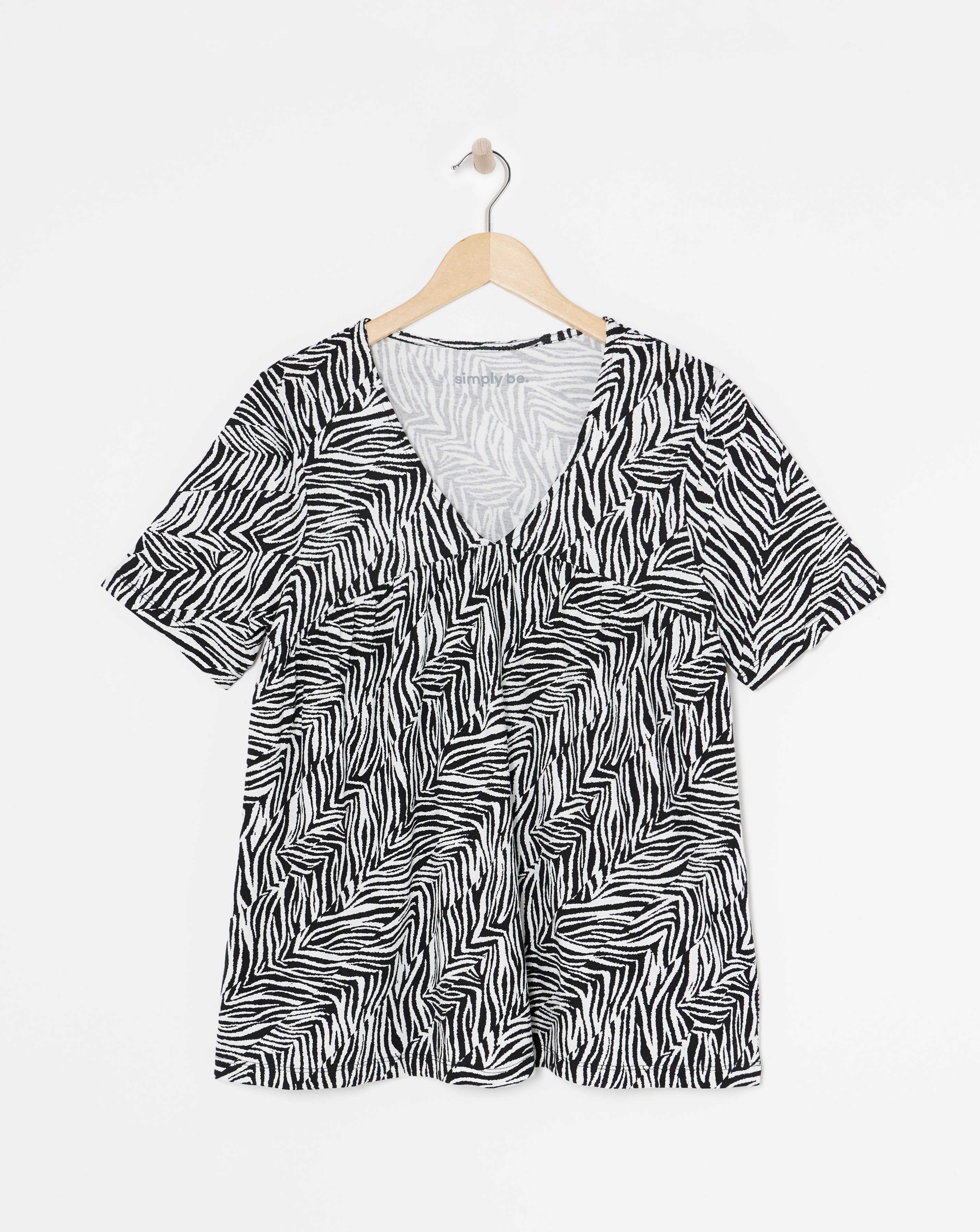 Zebra V Neck Floaty Tee