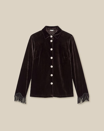 Monsoon Tami Fringe Cuff Velvet Shirt