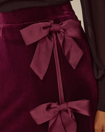 Monsoon Buffy Bow Velvet Midi Skirt