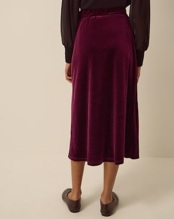 Monsoon Buffy Bow Velvet Midi Skirt