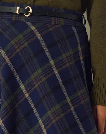 Monsoon Willa Check Print Midi Skirt