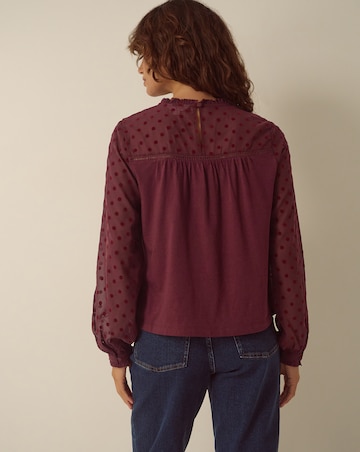 Monsoon Diana Devore Polka Dot Top